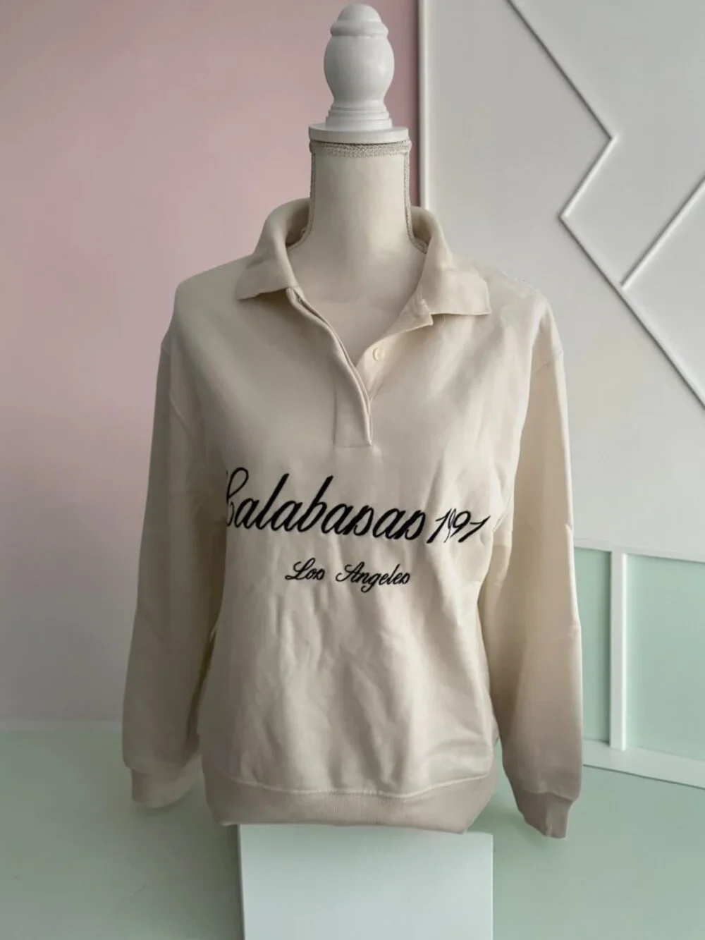 ZARA Cream Calabasas Retro Sweatshirt Size Small NEW NWOT